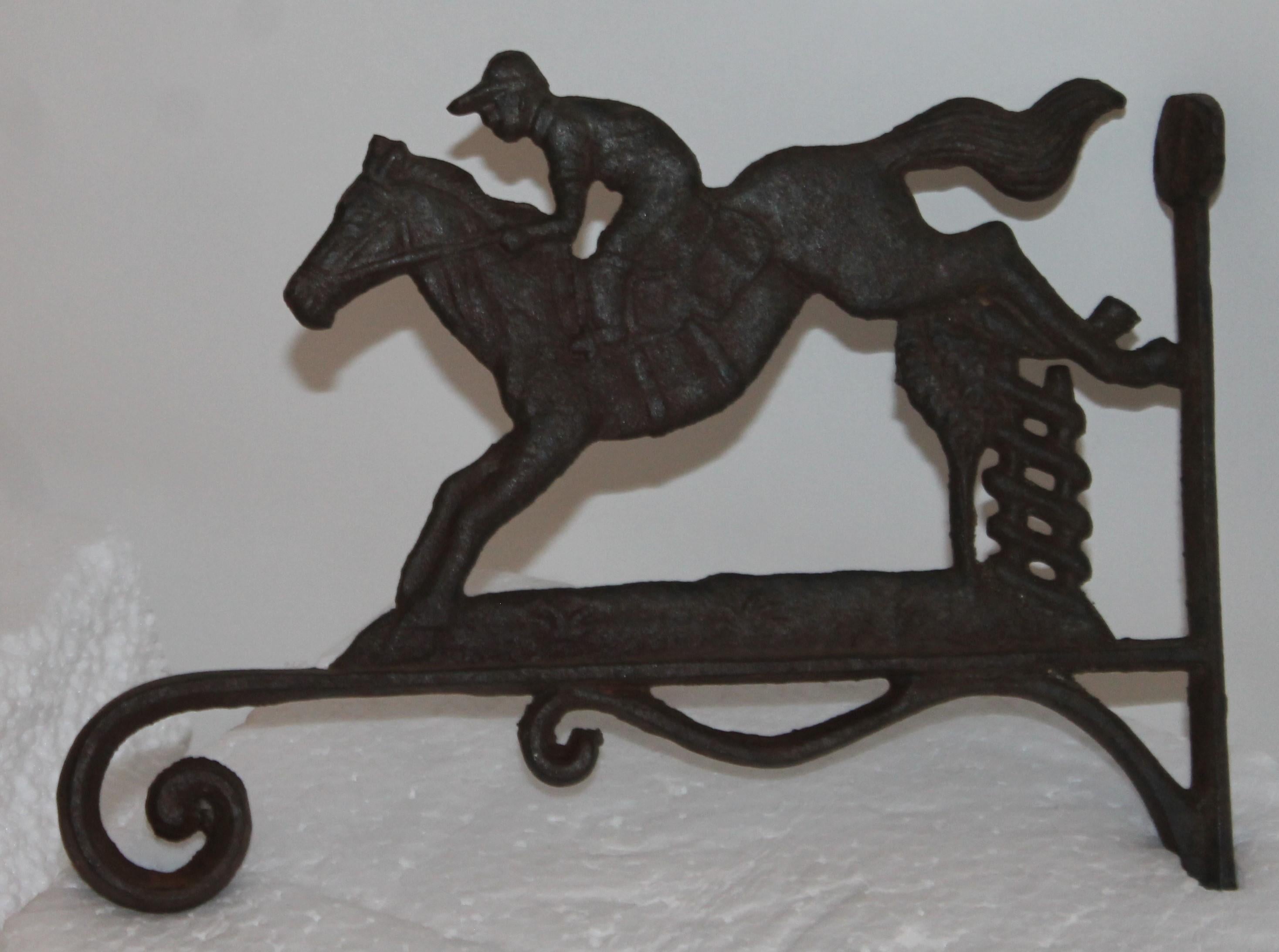 Adirondack 19th Century Iron Horse and Rider Wall Mount