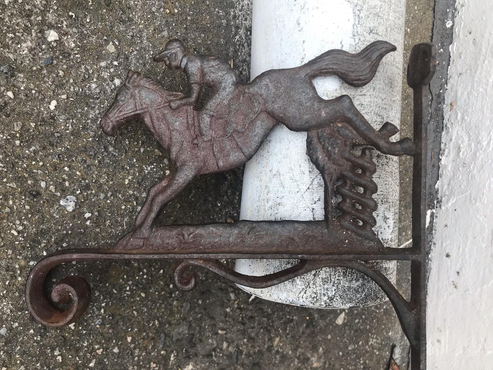 19th Century Iron Horse and Rider Wall Mount 1