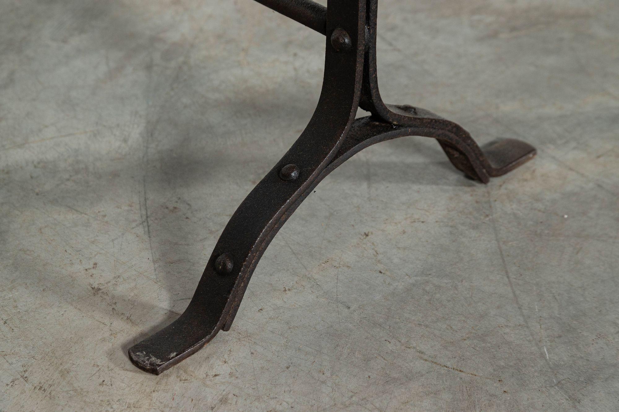 19th Century Iron & Pine Trestle Table For Sale 10