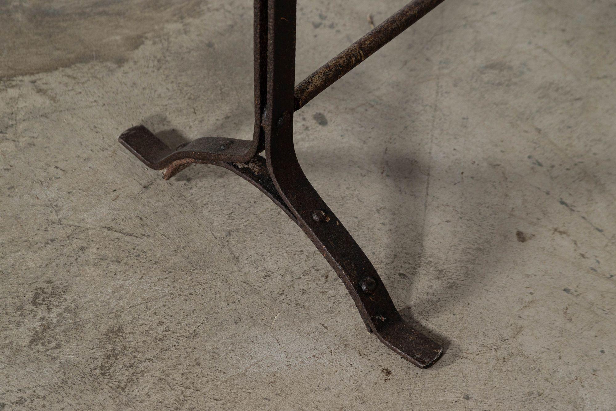 19th Century Iron & Pine Trestle Table For Sale 14