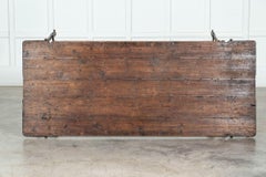 19th Century Iron & Pine Trestle Table