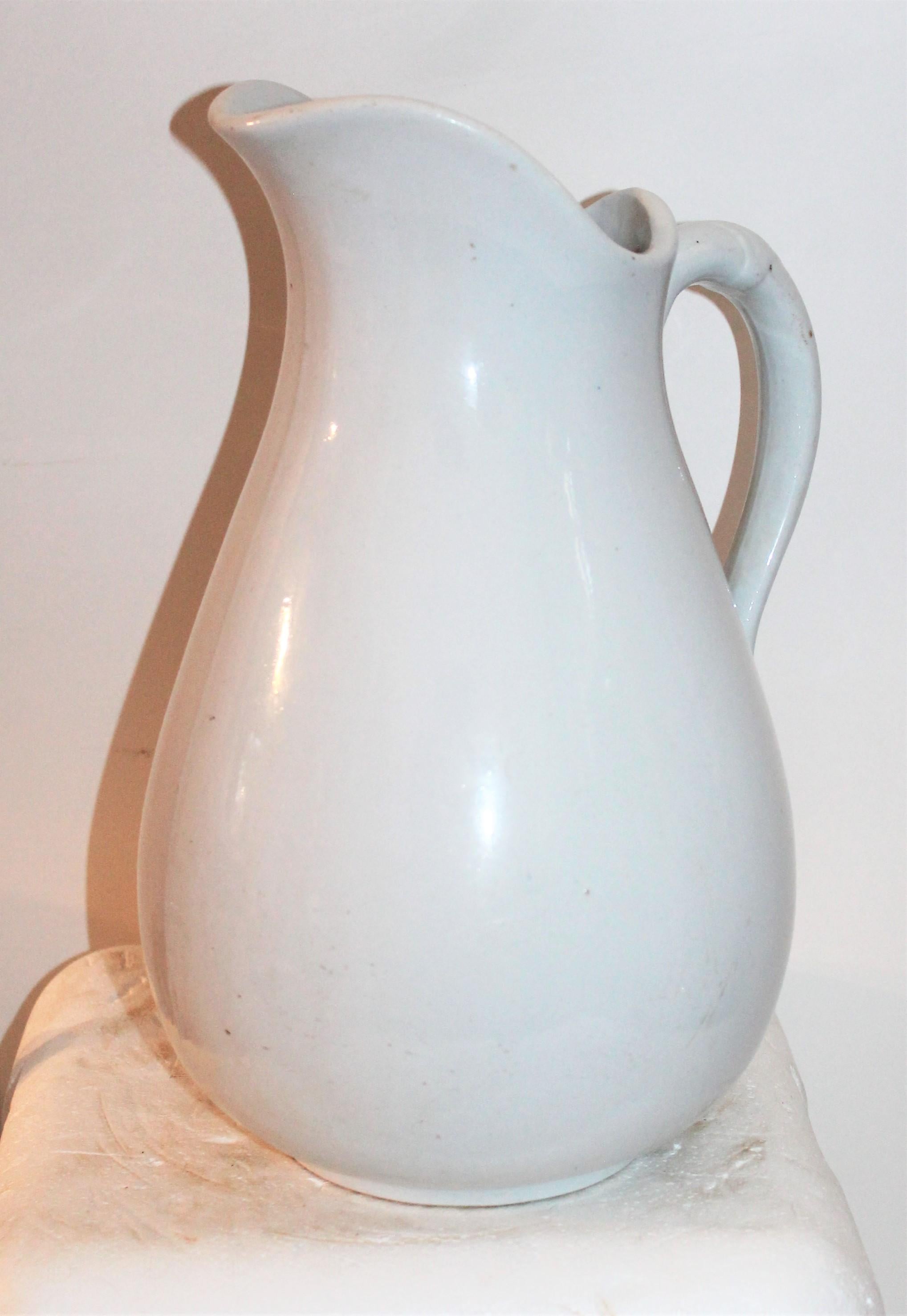19th Century Iron Stone Water Pitchers, Collection of Four 2