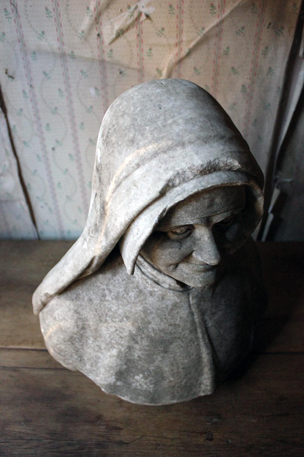 19th Century Italian Carved Marble Bust of a Nun 9