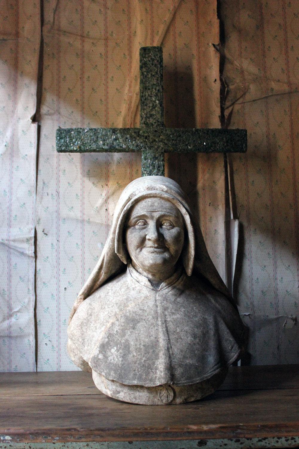 19th Century Italian Carved Marble Bust of a Nun 12