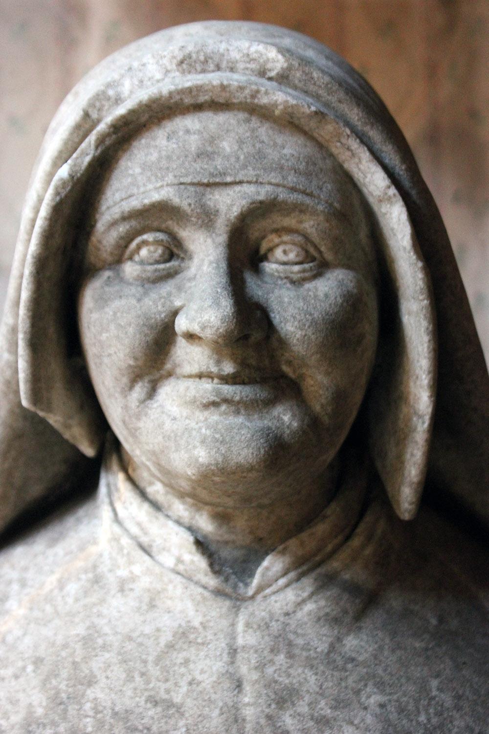 19th Century Italian Carved Marble Bust of a Nun 1