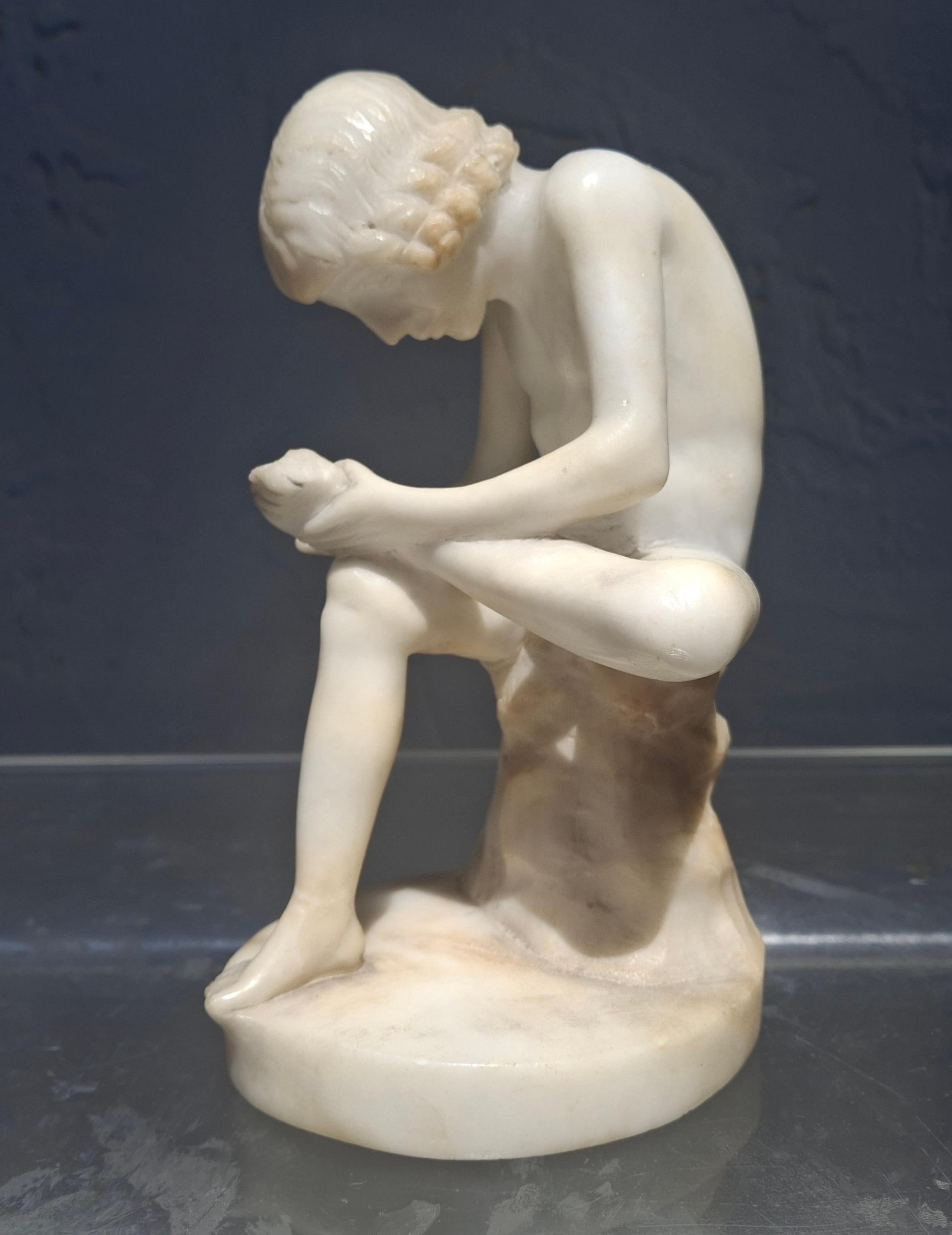 Intagliato a mano Scultura in marmo del Grand Tour italiano del XIX secolo 