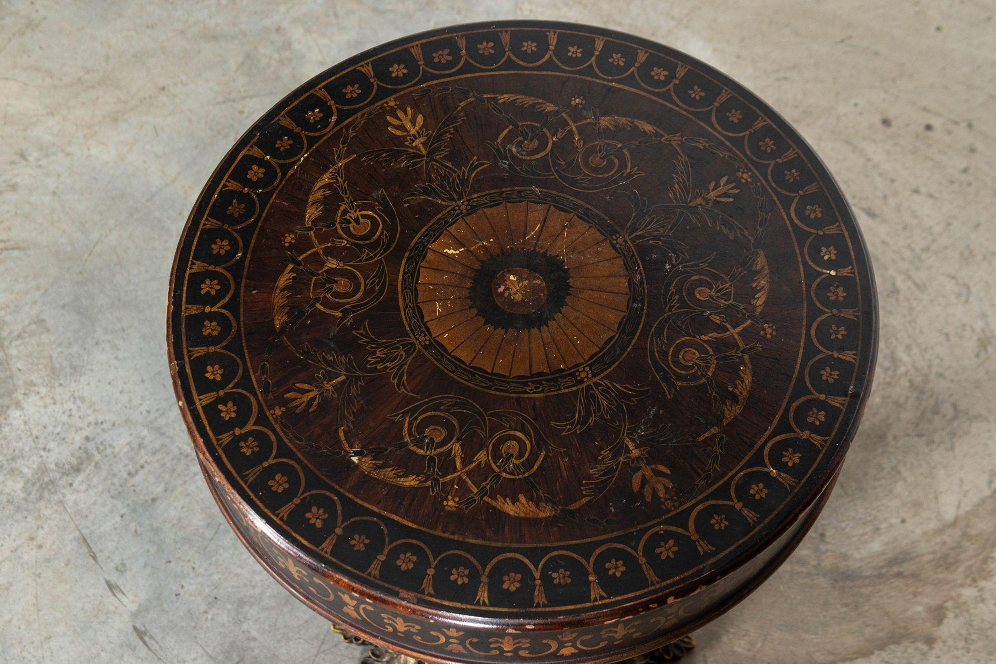 19thC Italian Painted & Gilt Carved Occasional Table In Good Condition For Sale In Staffordshire, GB