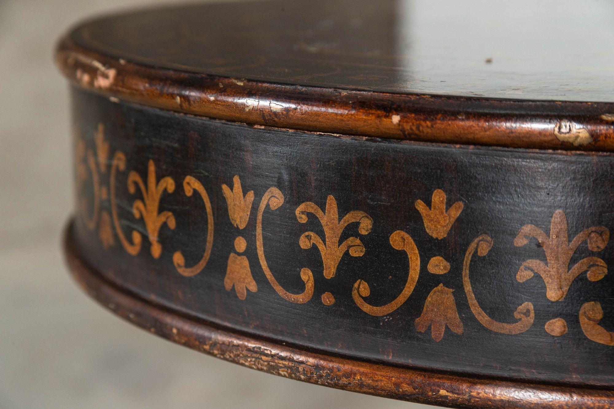 19thC Italian Painted & Gilt Carved Occasional Table For Sale 2