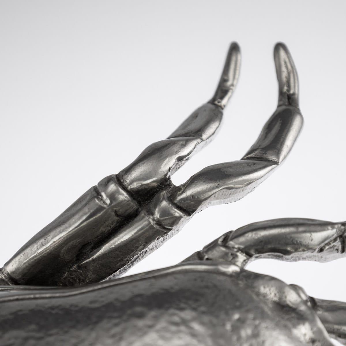 20th Century Italian Pewter Crab Caviar Dish, Figura Piero Per Atena, circa 1970 9