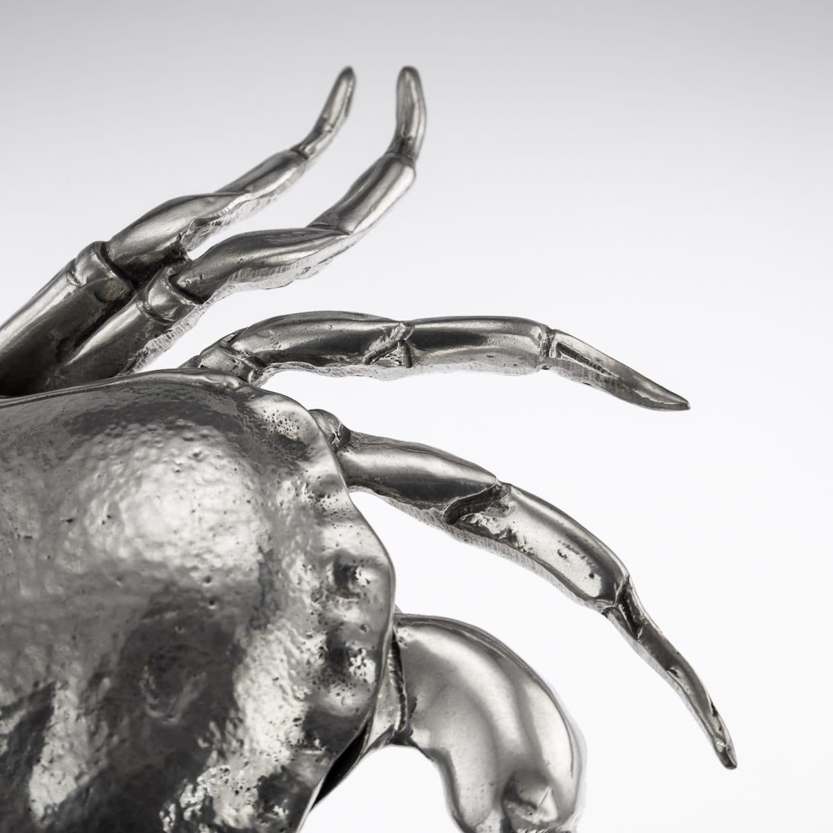 20th Century Italian Pewter Crab Caviar Dish, Figura Piero Per Atena, circa 1970 10