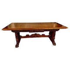 19thc Italian Renisance Wooden Desk/ Table