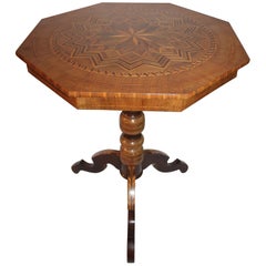 19Thc Italian Star Inlaid Pedestal Table