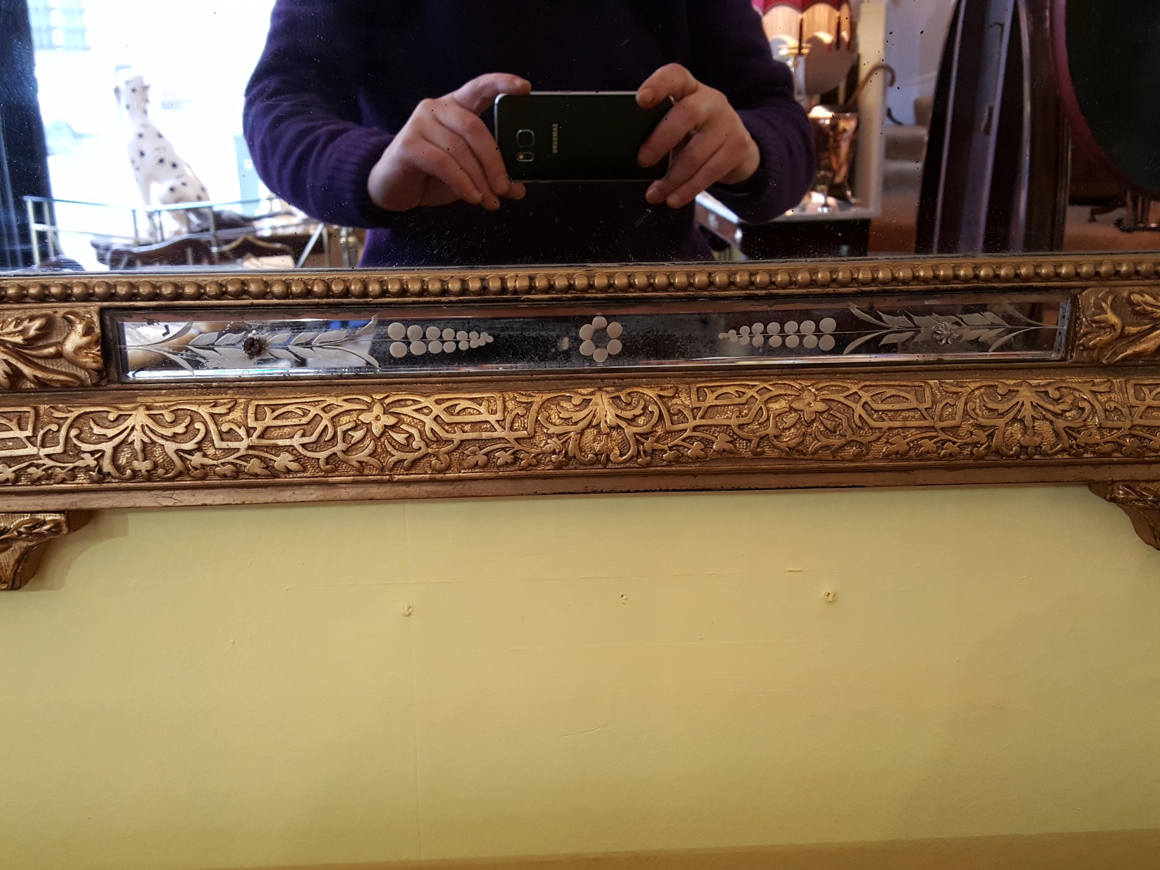 19th Century Italian Gilt Frame Mirror In Good Condition For Sale In Altrincham, Cheshire