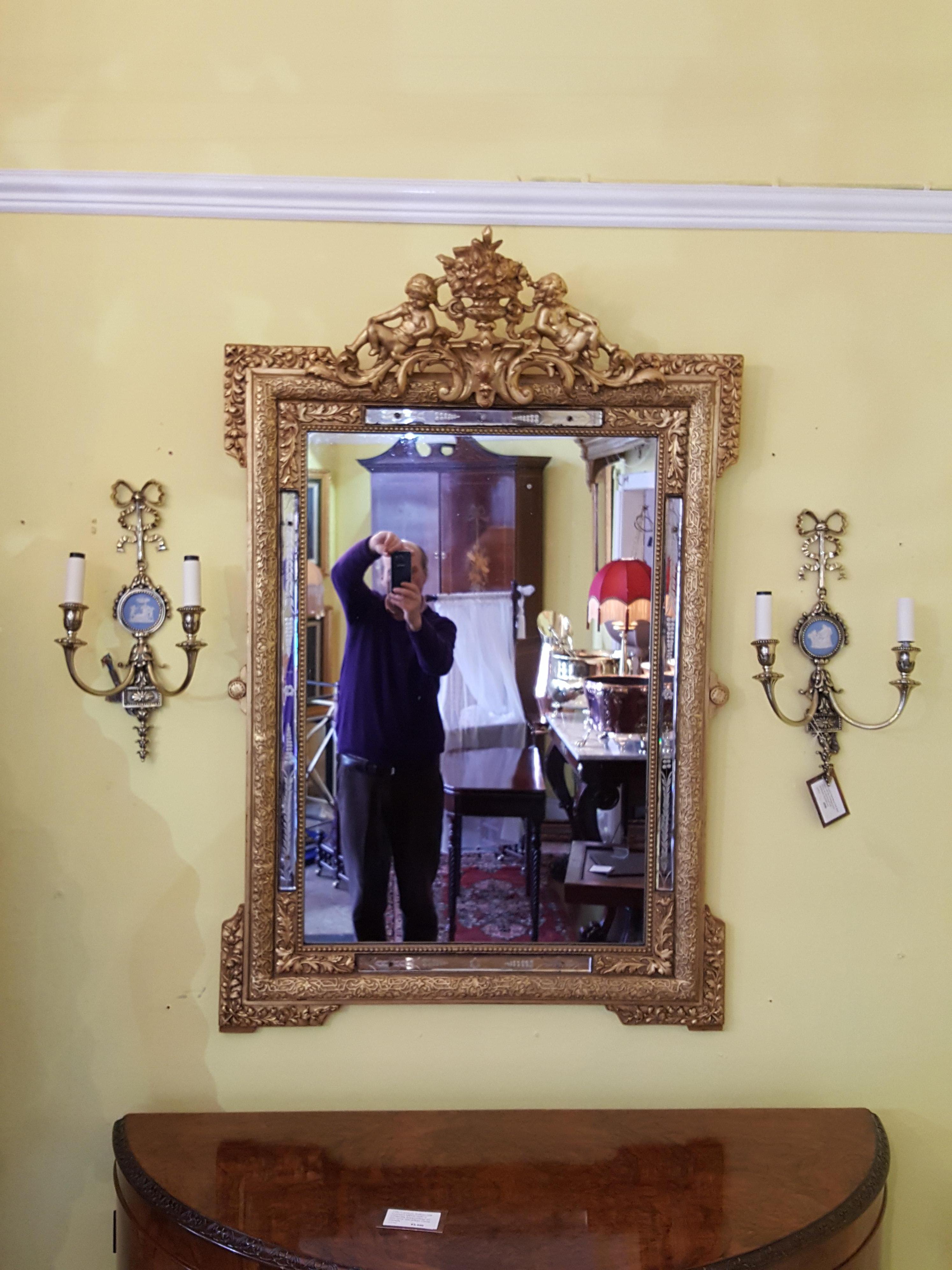 19th Century Italian Gilt Frame Mirror For Sale 2