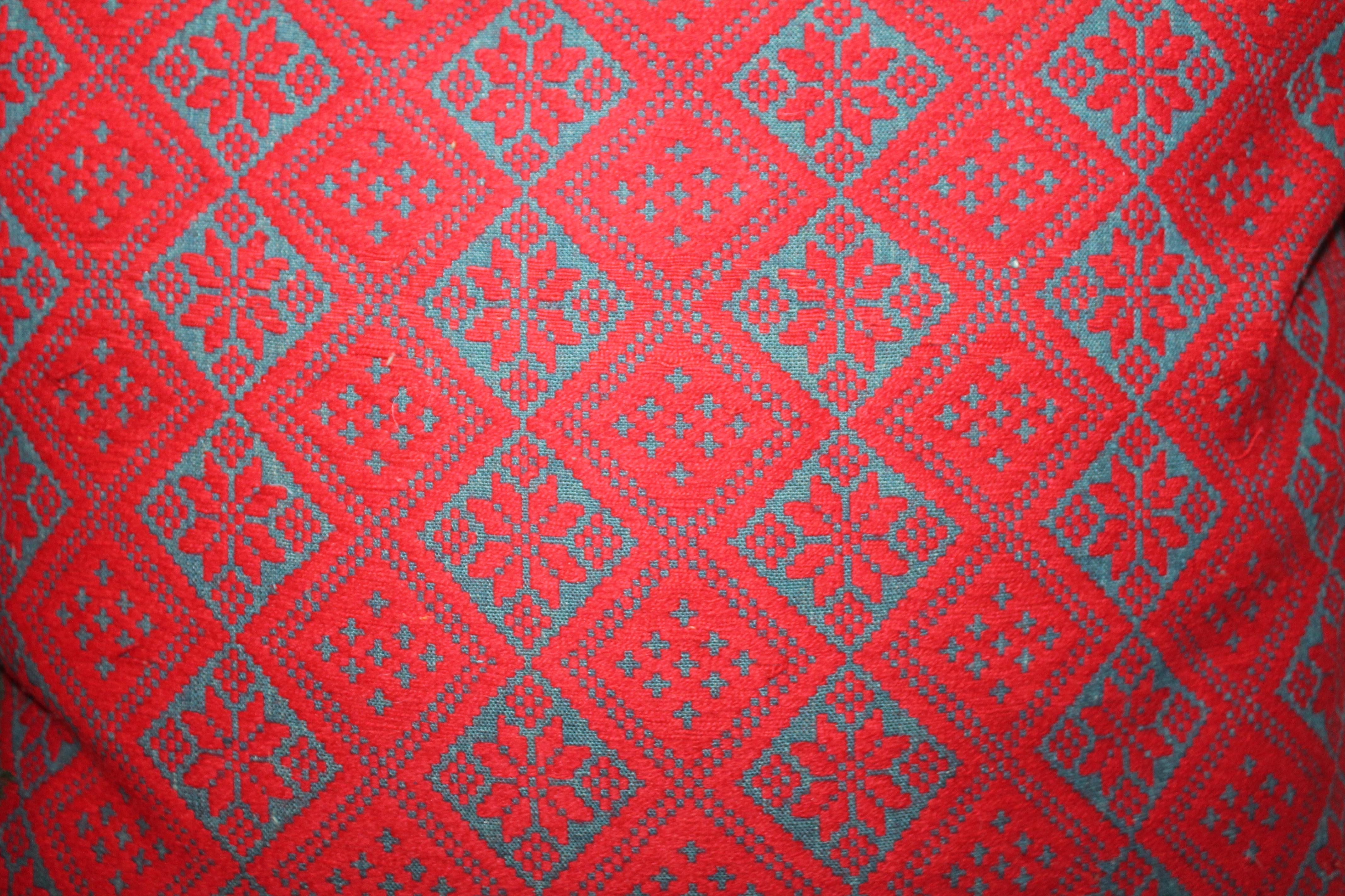 Americano Cuscini copripiumino in tessuto jacquard del XIX secolo, collezione di quattro cuscini in vendita