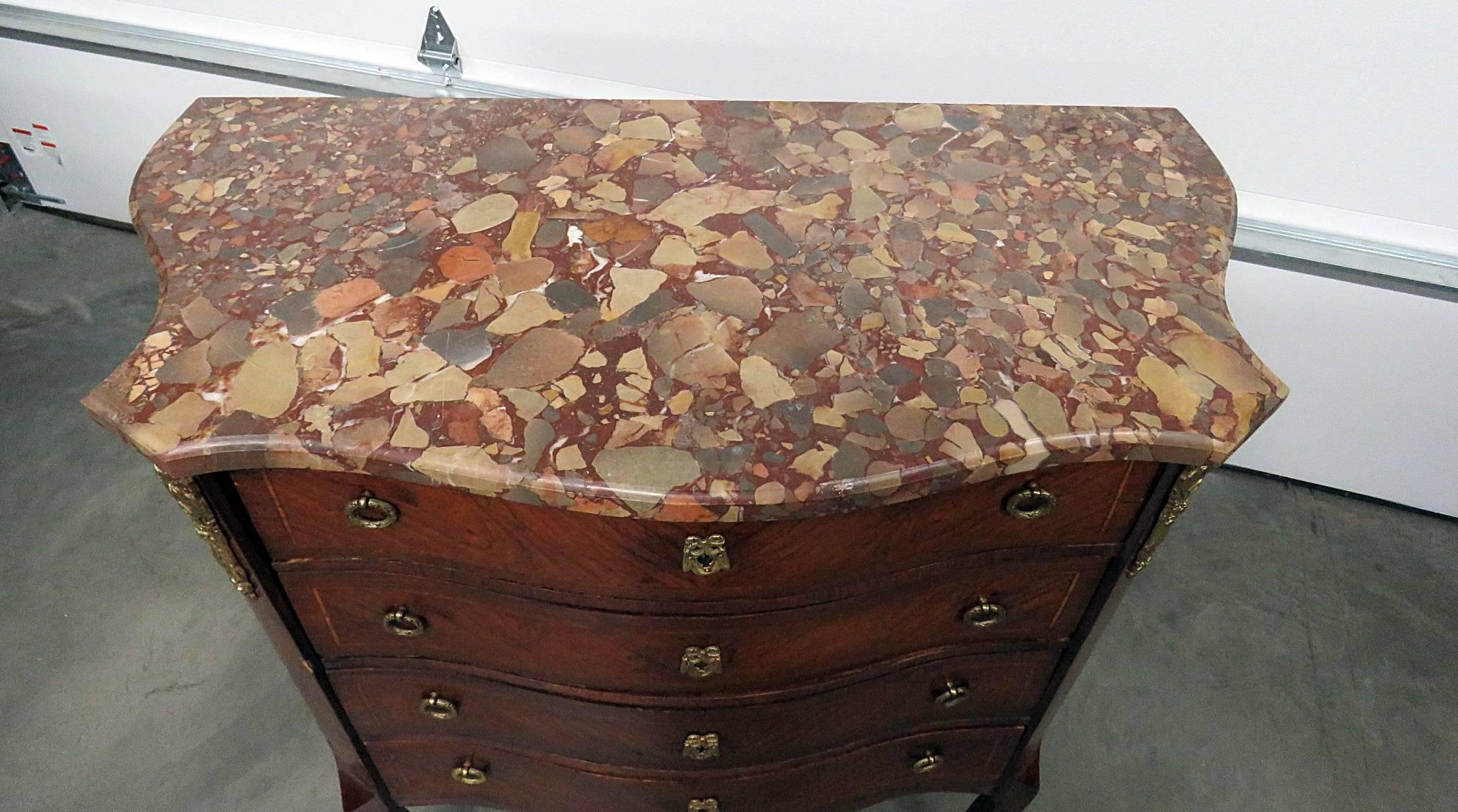 French 19th Century Jansen Style Marble-Top Commode