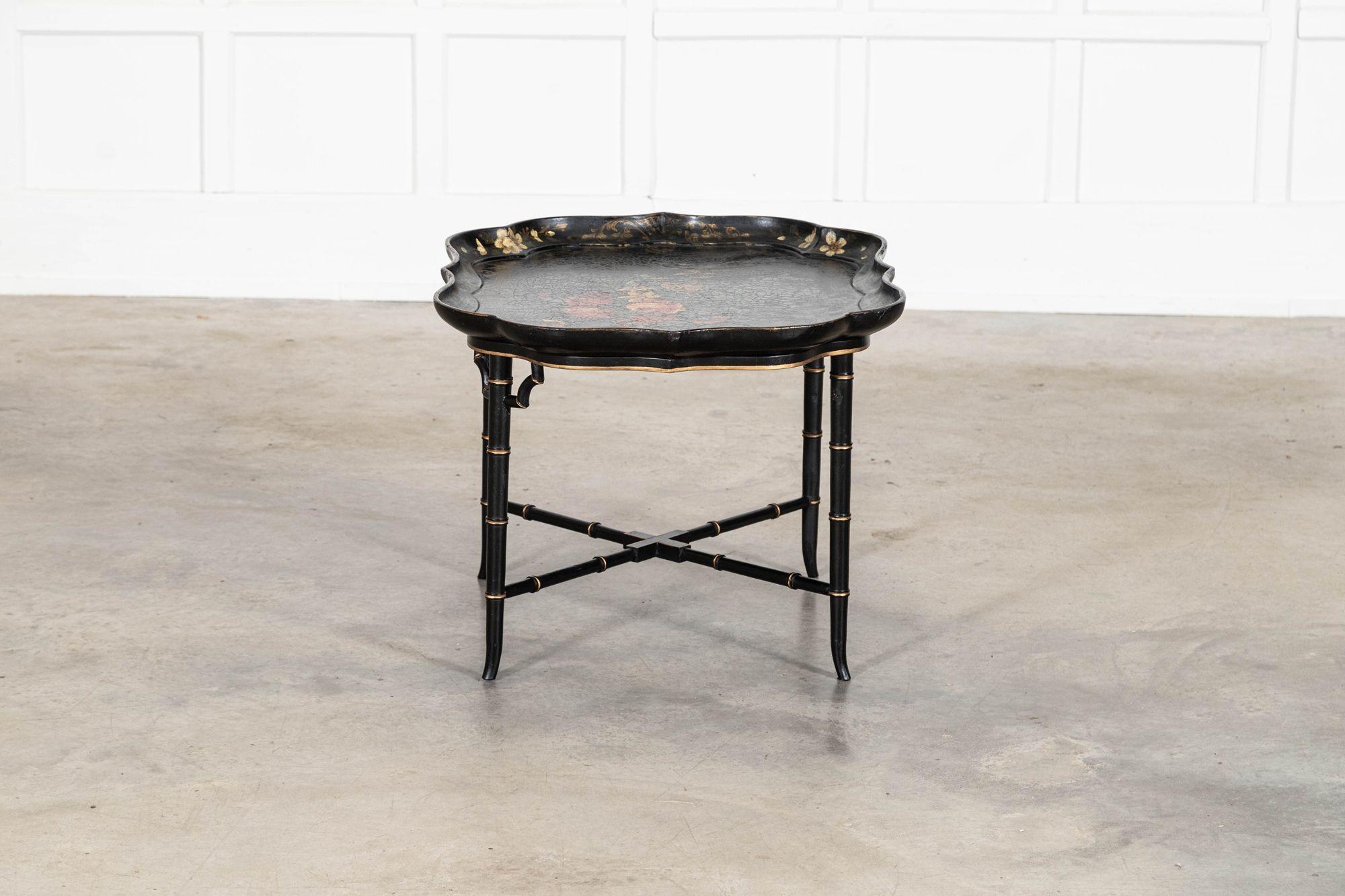 Table à plateau en Chinoiserie du 19ème siècle de Jennens and Bettridge en vente 6