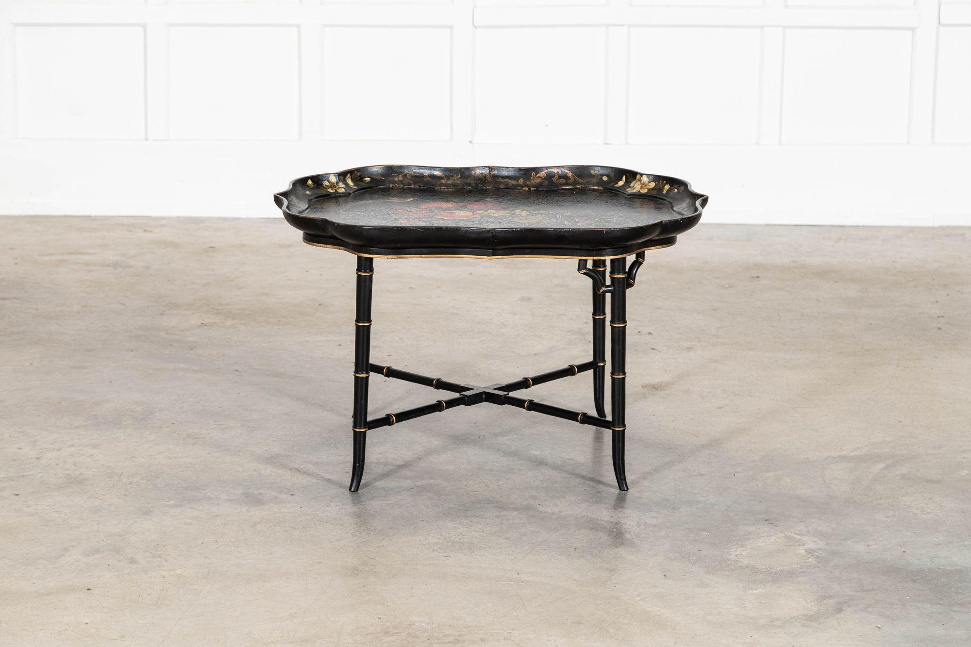 Table à plateau en Chinoiserie du 19ème siècle de Jennens and Bettridge en vente 8