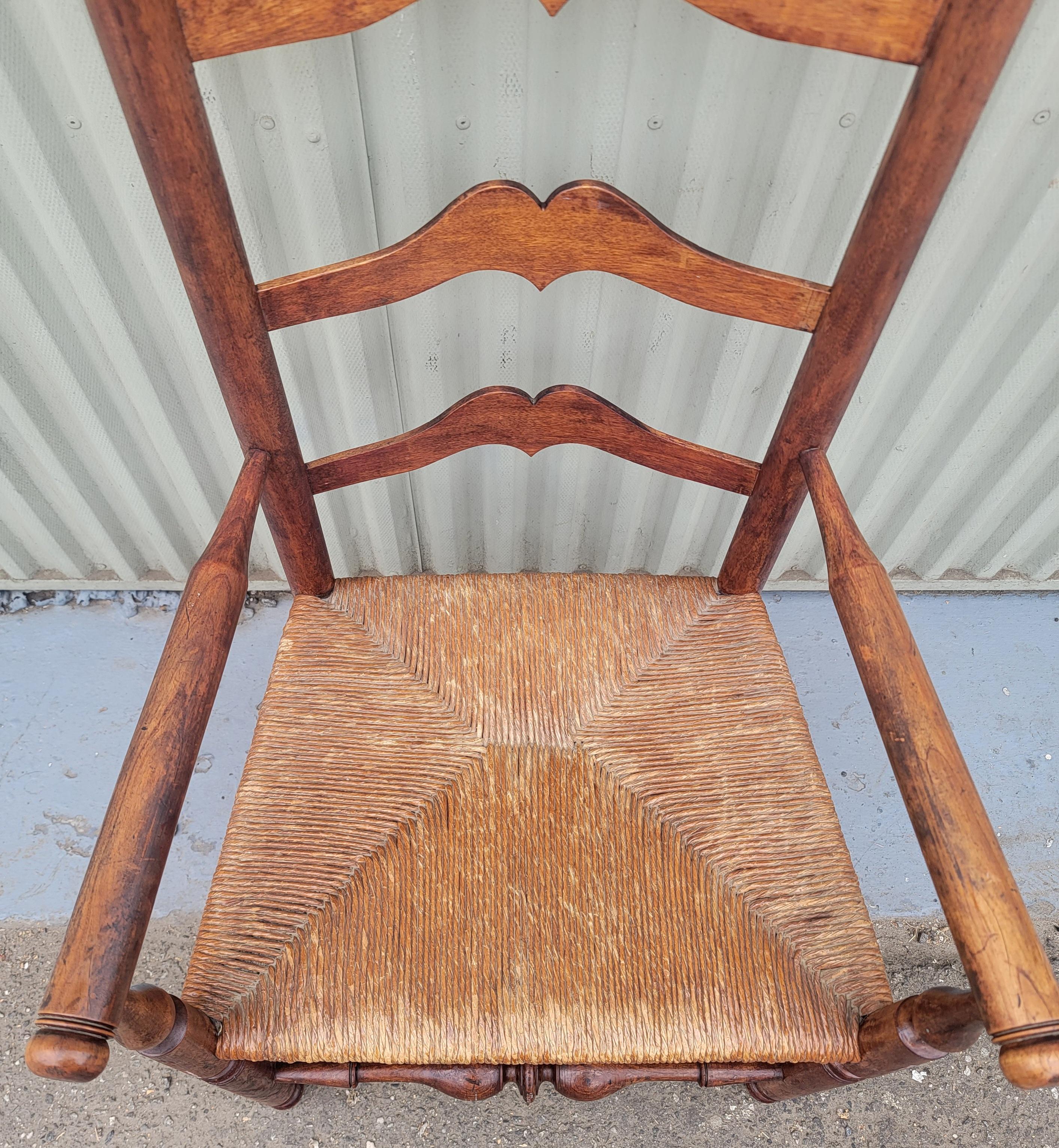 19Thc Ladder back Chair With Hand Woven Seat For Sale 7