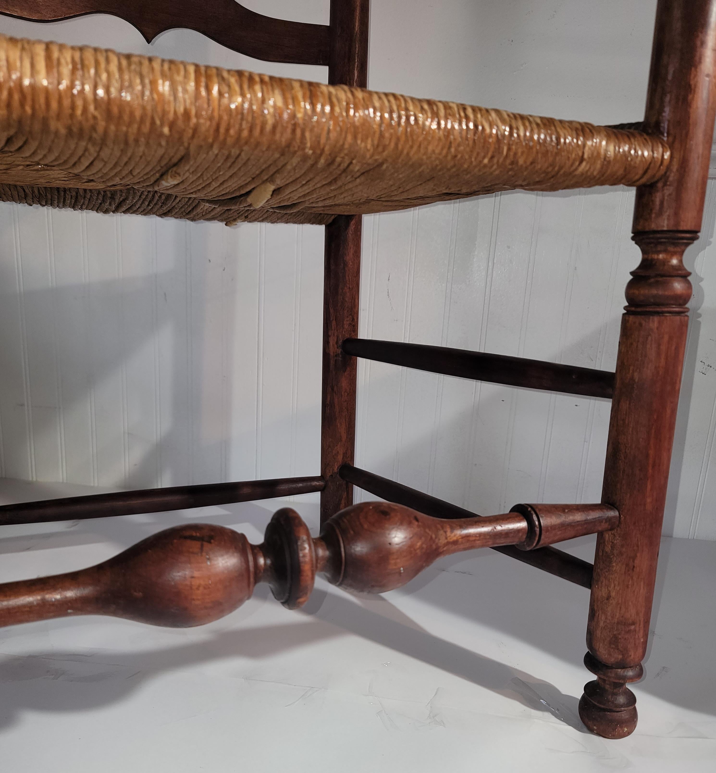 19Thc Ladder back Chair With Hand Woven Seat For Sale 2