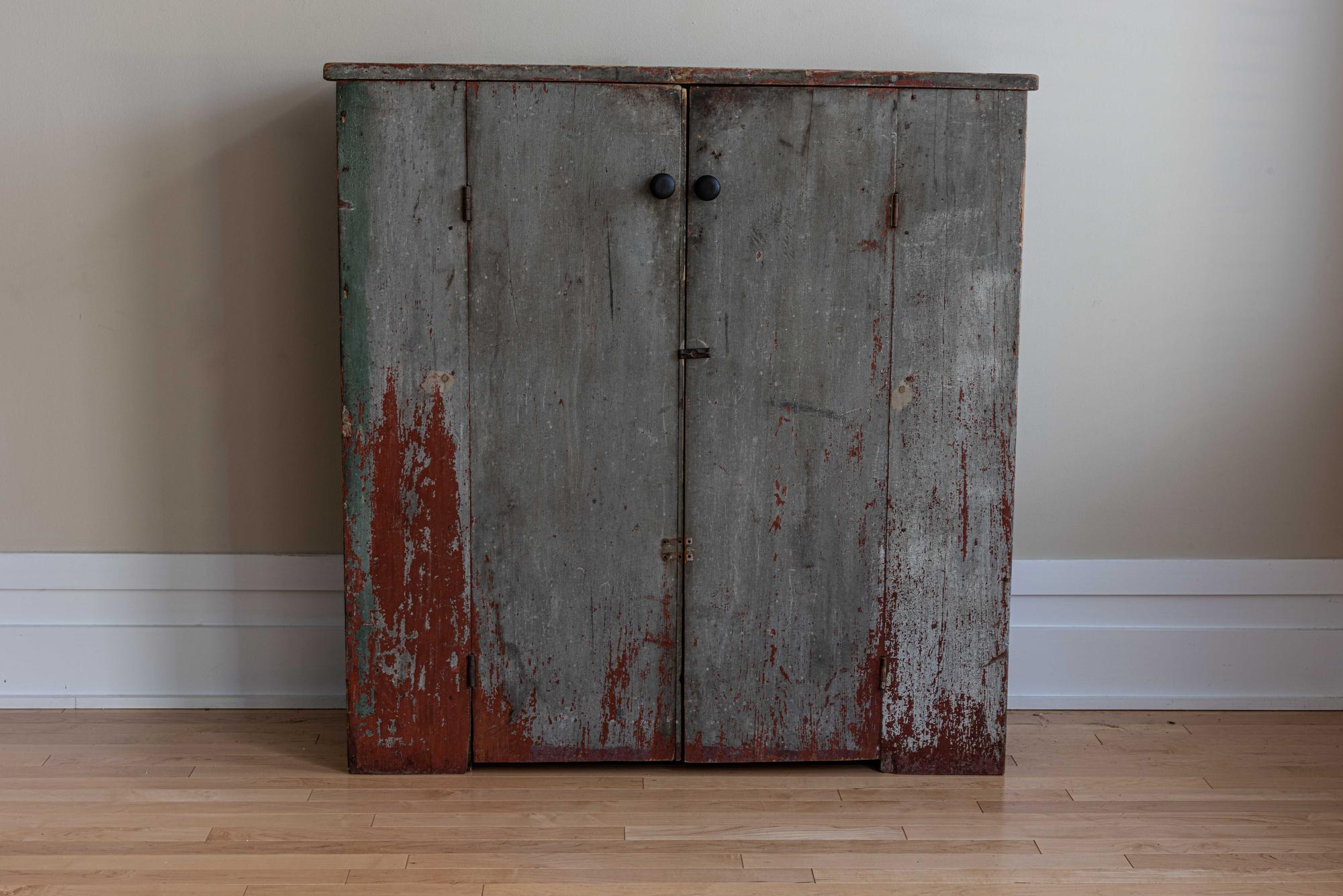 Hand-Painted 19thC Lanark County Painted Cupboard