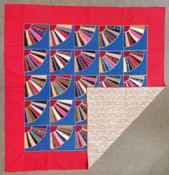 19th C Lancaster County, Pennsylvania Wool Fans Quilt