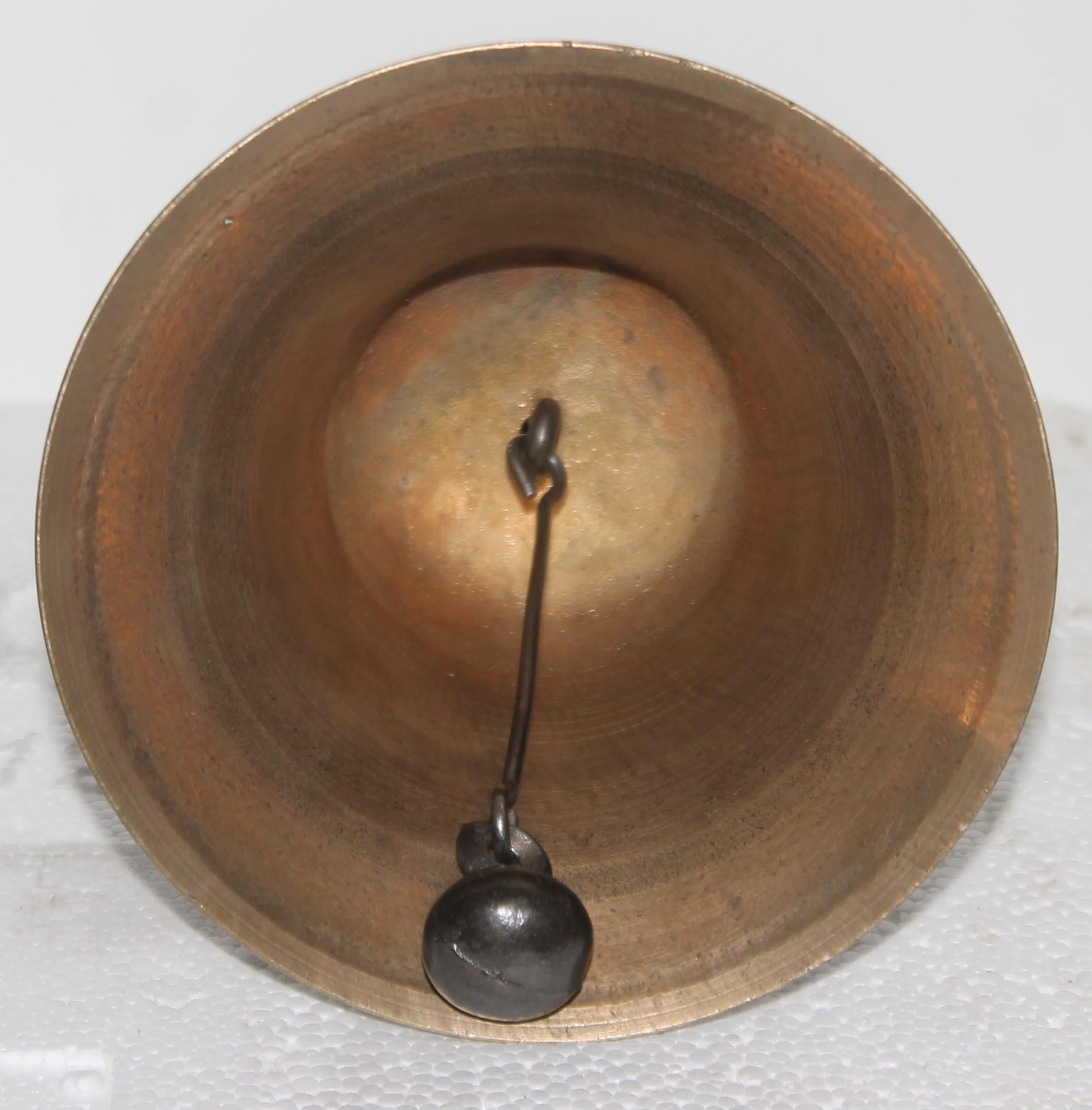Adirondack 19th Century Large Brass Dinner Bell
