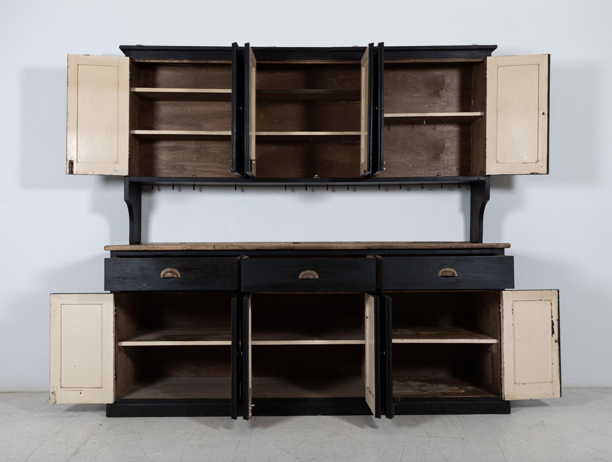 19thC Large Ebonised Pine Butlers Pantry / Dresser 5