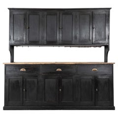 19thC Large Ebonised Pine Butlers Pantry / Dresser