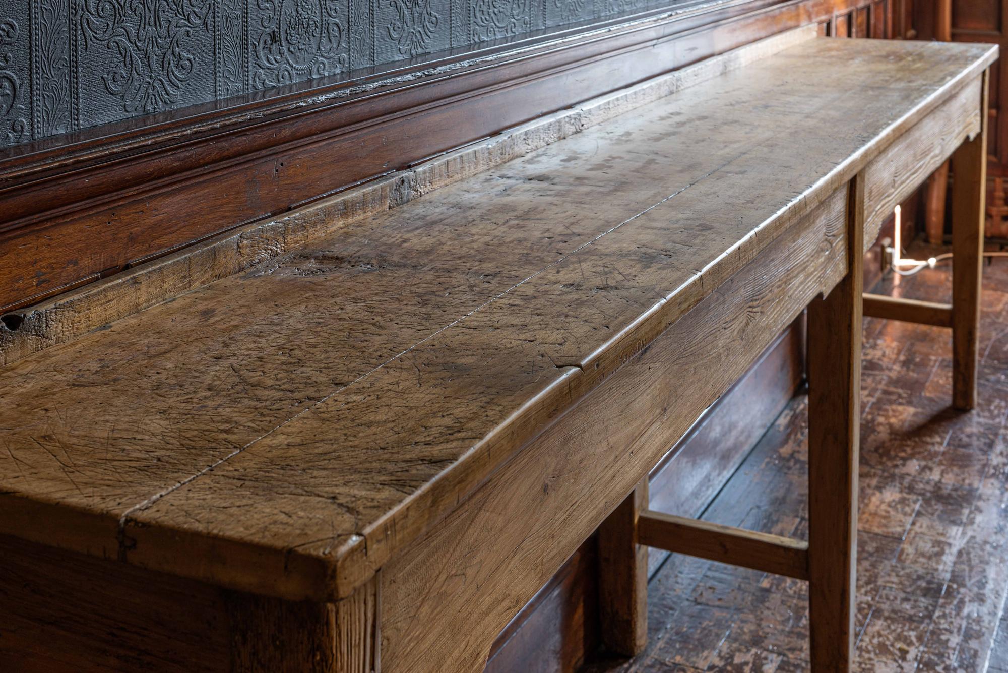 19th Century Large English Butchers Bench Work Table In Good Condition In Staffordshire, GB