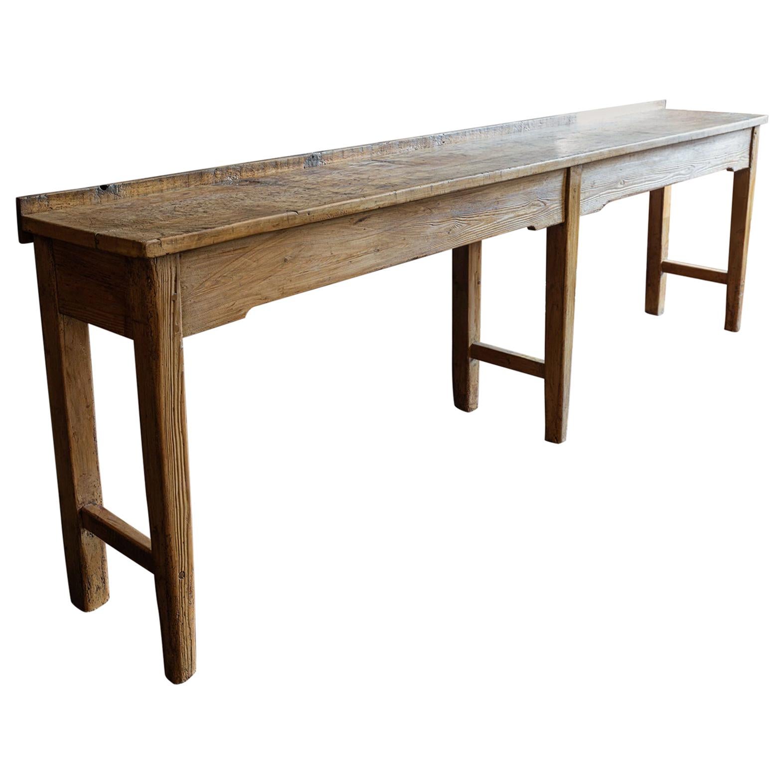 19th Century Large English Butchers Bench Work Table