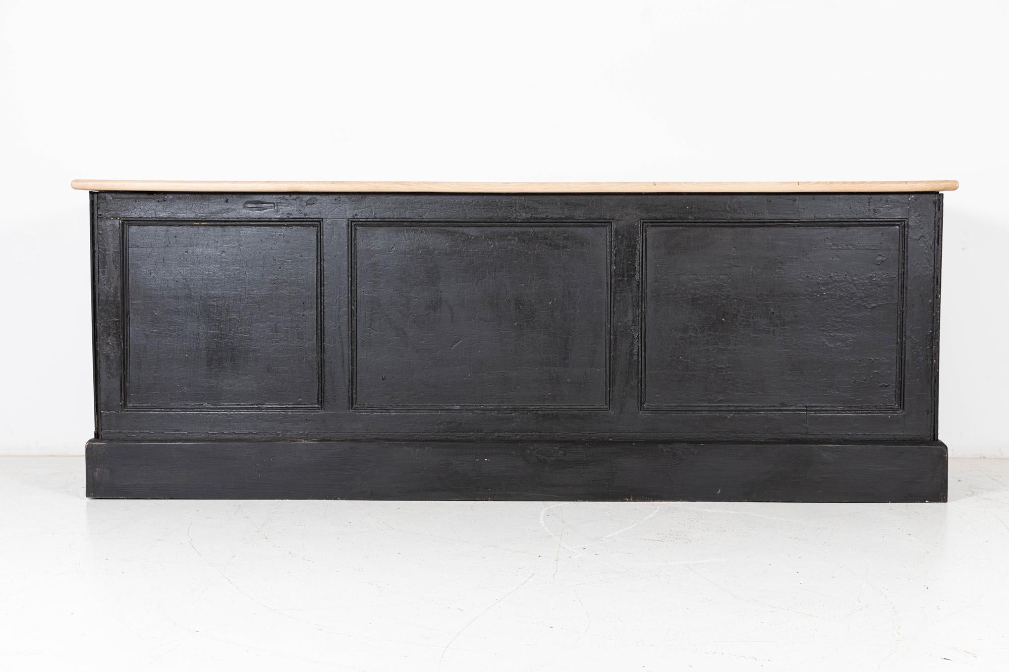 19thC Large English Ebonised Shop Counter Bank of Drawers For Sale 6