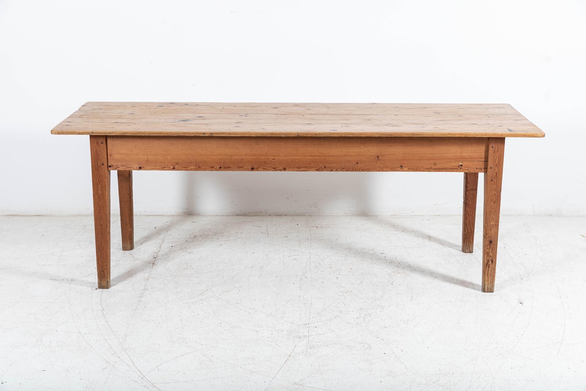 19thC Large English Pine Farmhouse Table For Sale 5