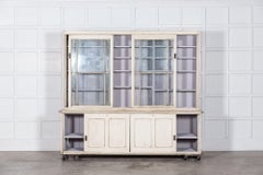 19thC Large English Pine Glazed Butlers Pantry Cabinet