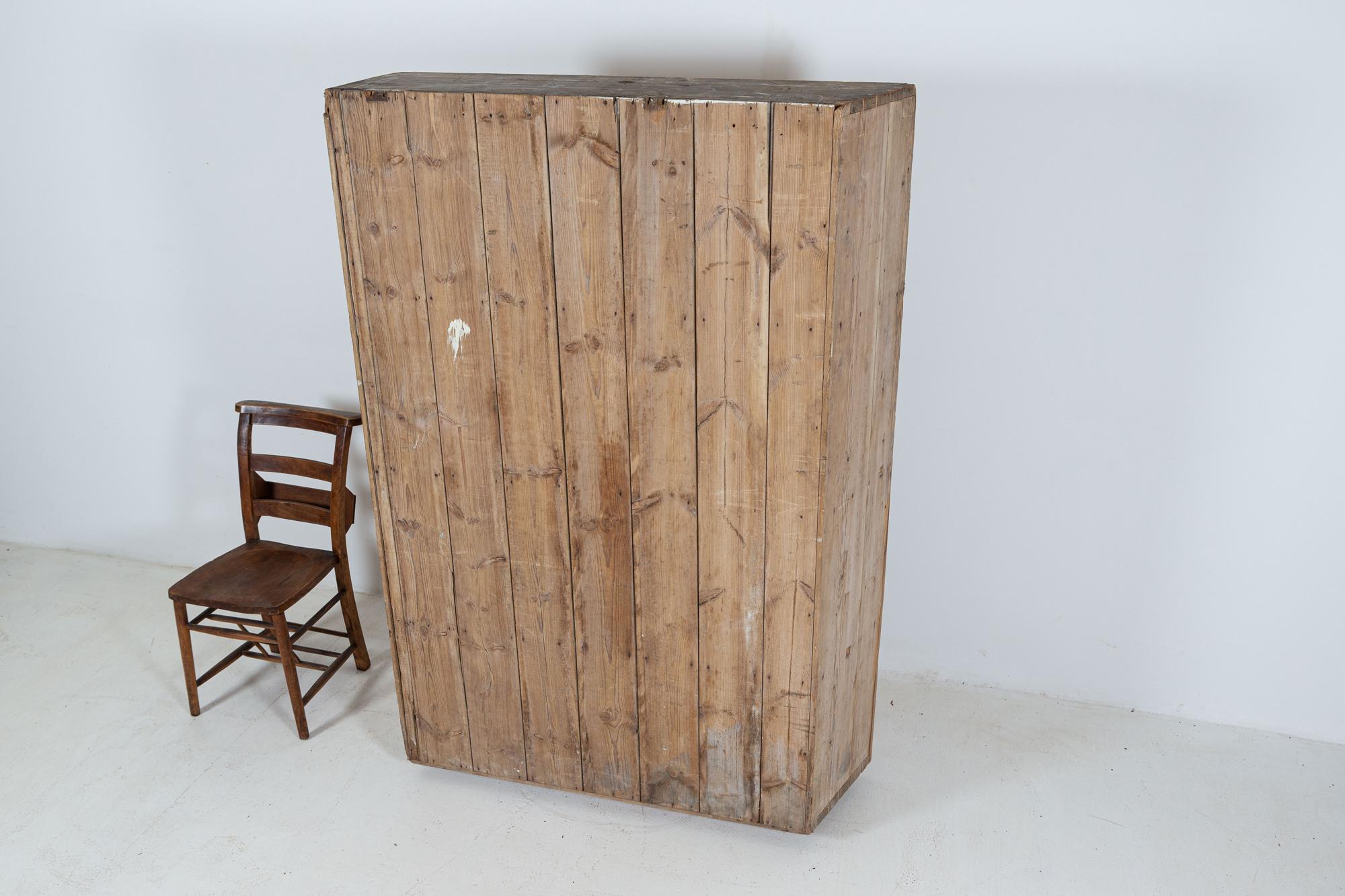 19thC Large English Pine Cabinet For Sale 4