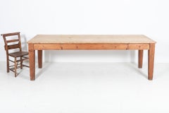 19thC Large English Scrub Top Prep Table