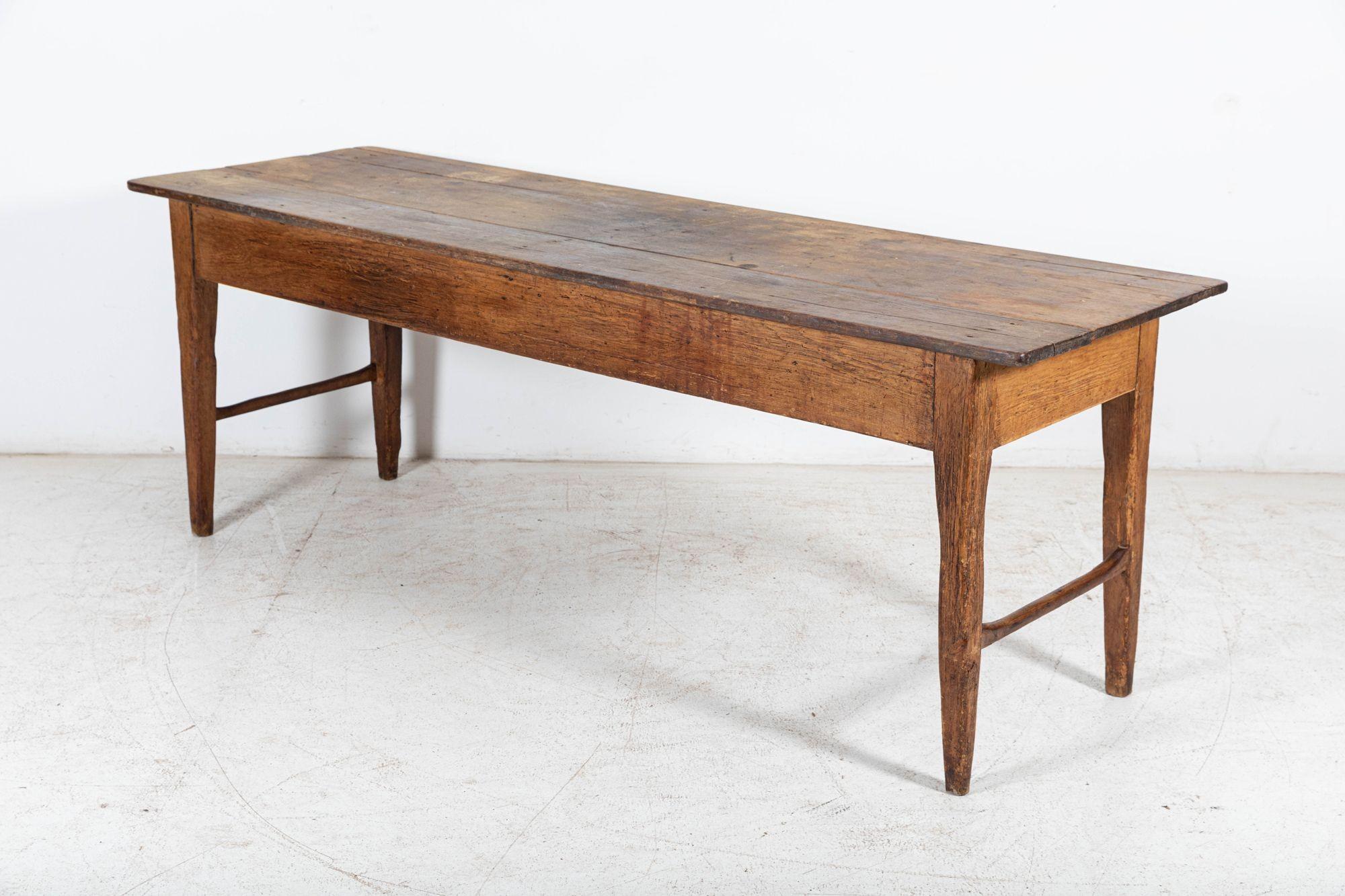 Grande table de travail à 2 planches vernaculaire anglaise du 19e siècle en vente 4