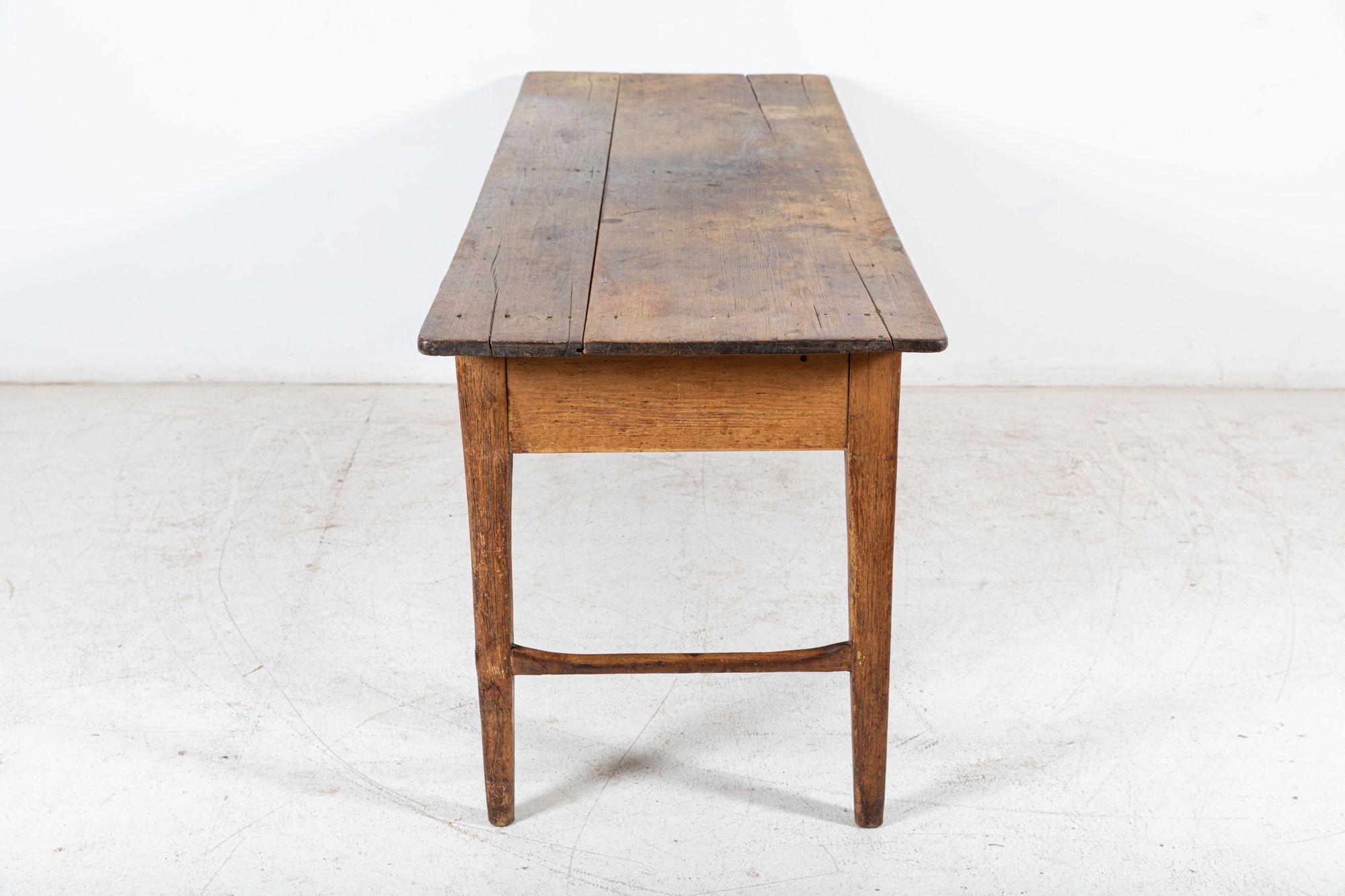 Grande table de travail à 2 planches vernaculaire anglaise du 19e siècle en vente 6