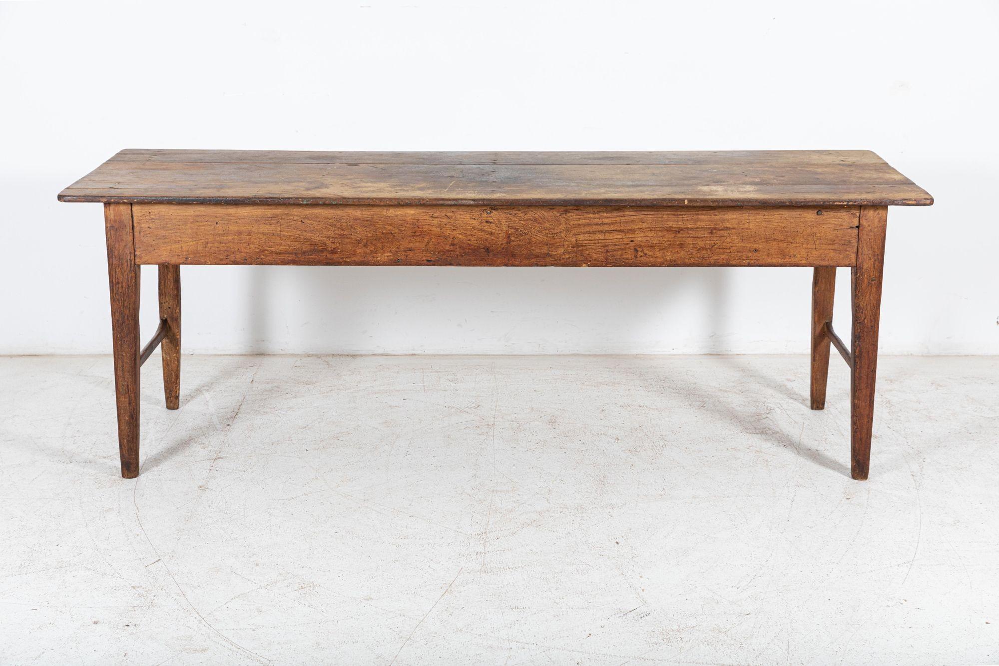 Grande table de travail à 2 planches vernaculaire anglaise du 19e siècle en vente 7