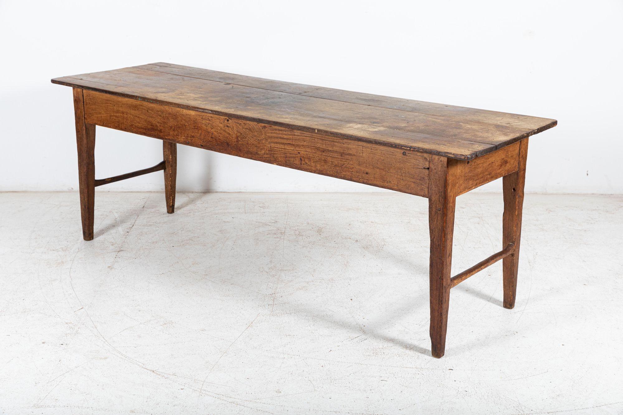 Grande table de travail à 2 planches vernaculaire anglaise du 19e siècle en vente 8