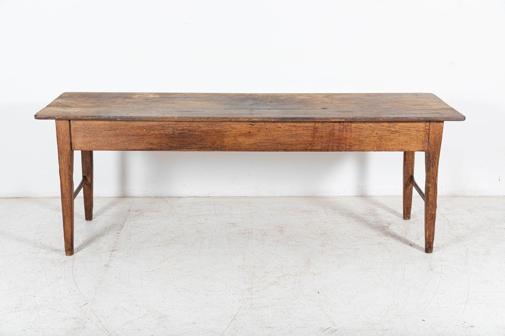 Grande table de travail à 2 planches vernaculaire anglaise du 19e siècle en vente 10