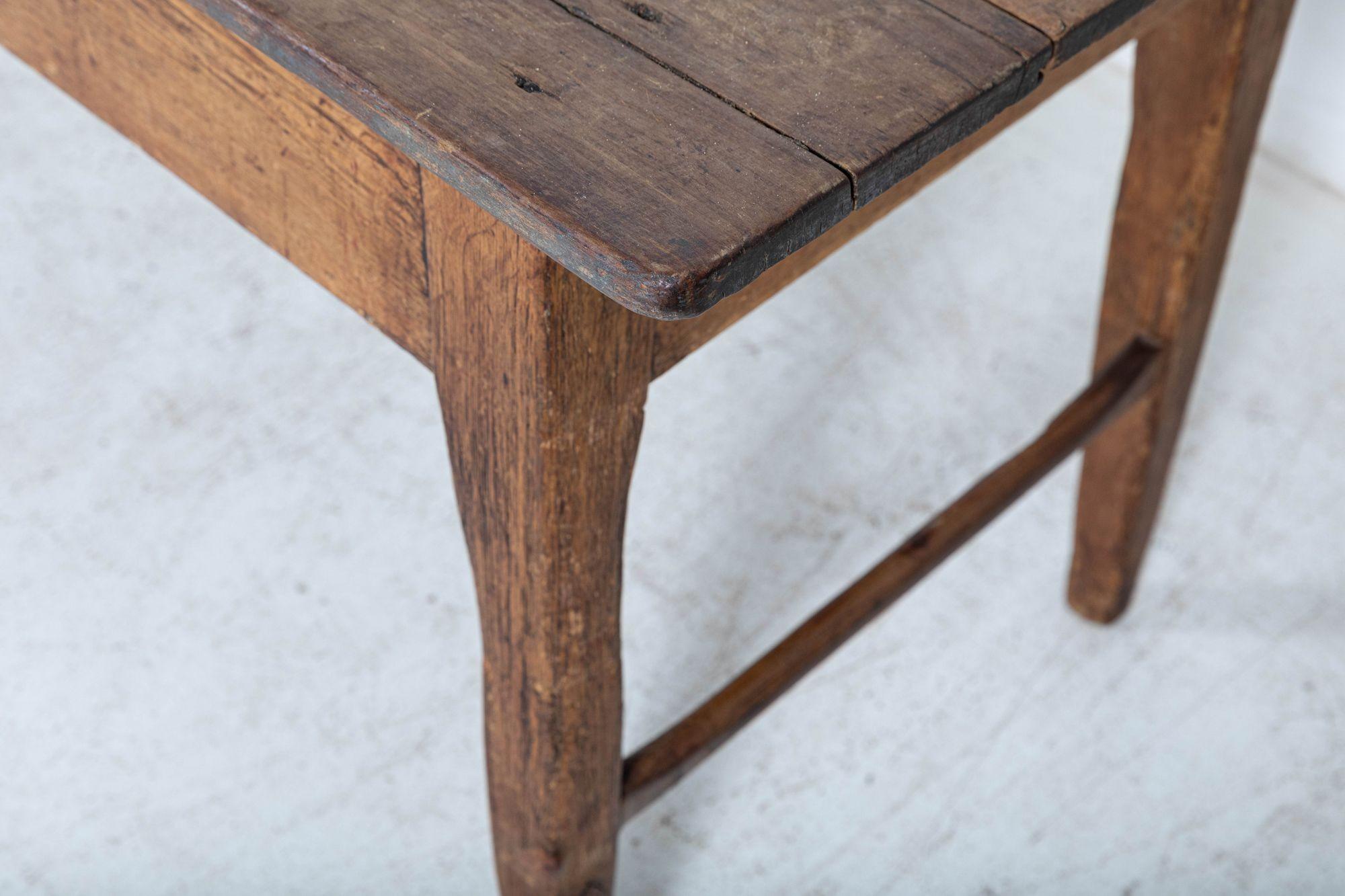 Grande table de travail à 2 planches vernaculaire anglaise du 19e siècle en vente 1