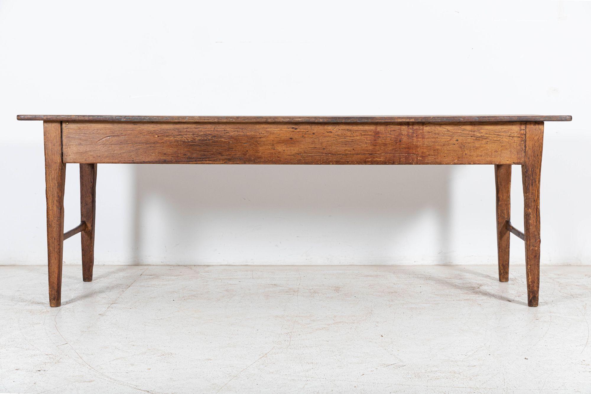 Grande table de travail à 2 planches vernaculaire anglaise du 19e siècle en vente 2