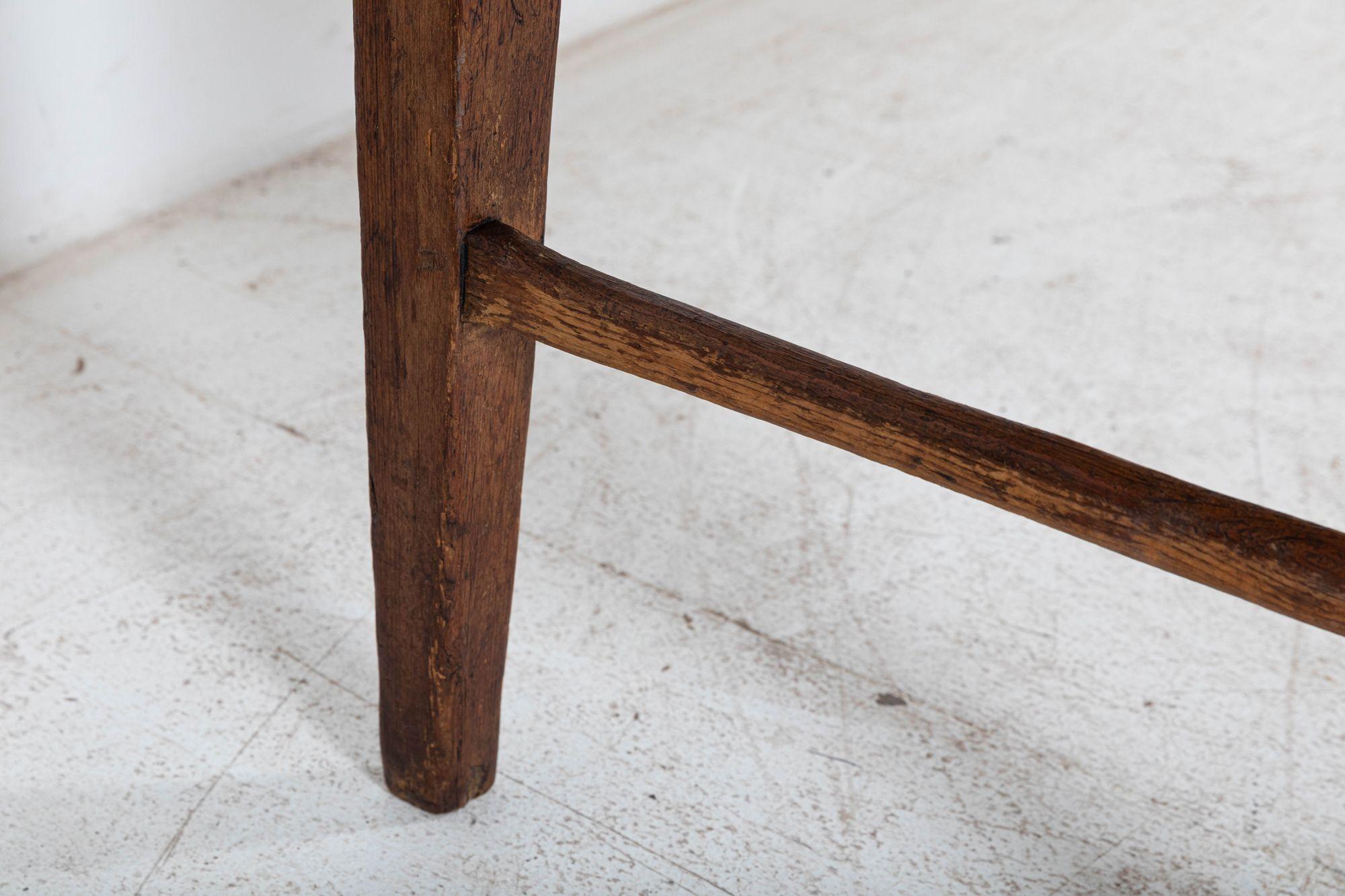 Grande table de travail à 2 planches vernaculaire anglaise du 19e siècle en vente 3