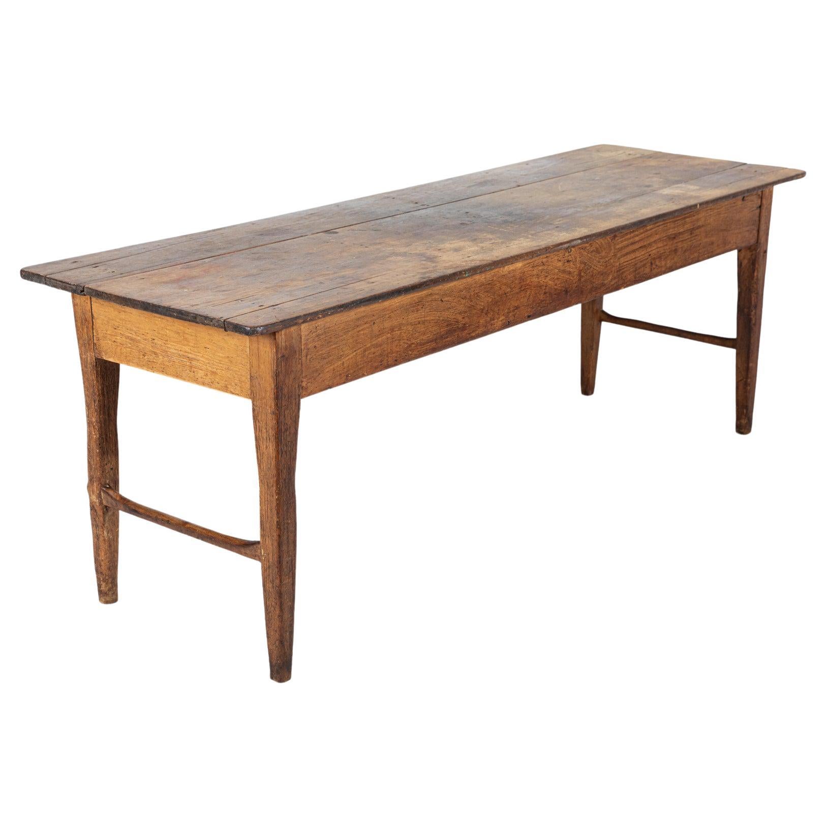 19thC Large English Vernacular 2 Plank Work Table For Sale