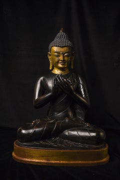 19th C Large, Fine Tibetan Bronze Buddha-World Class Sculpture
