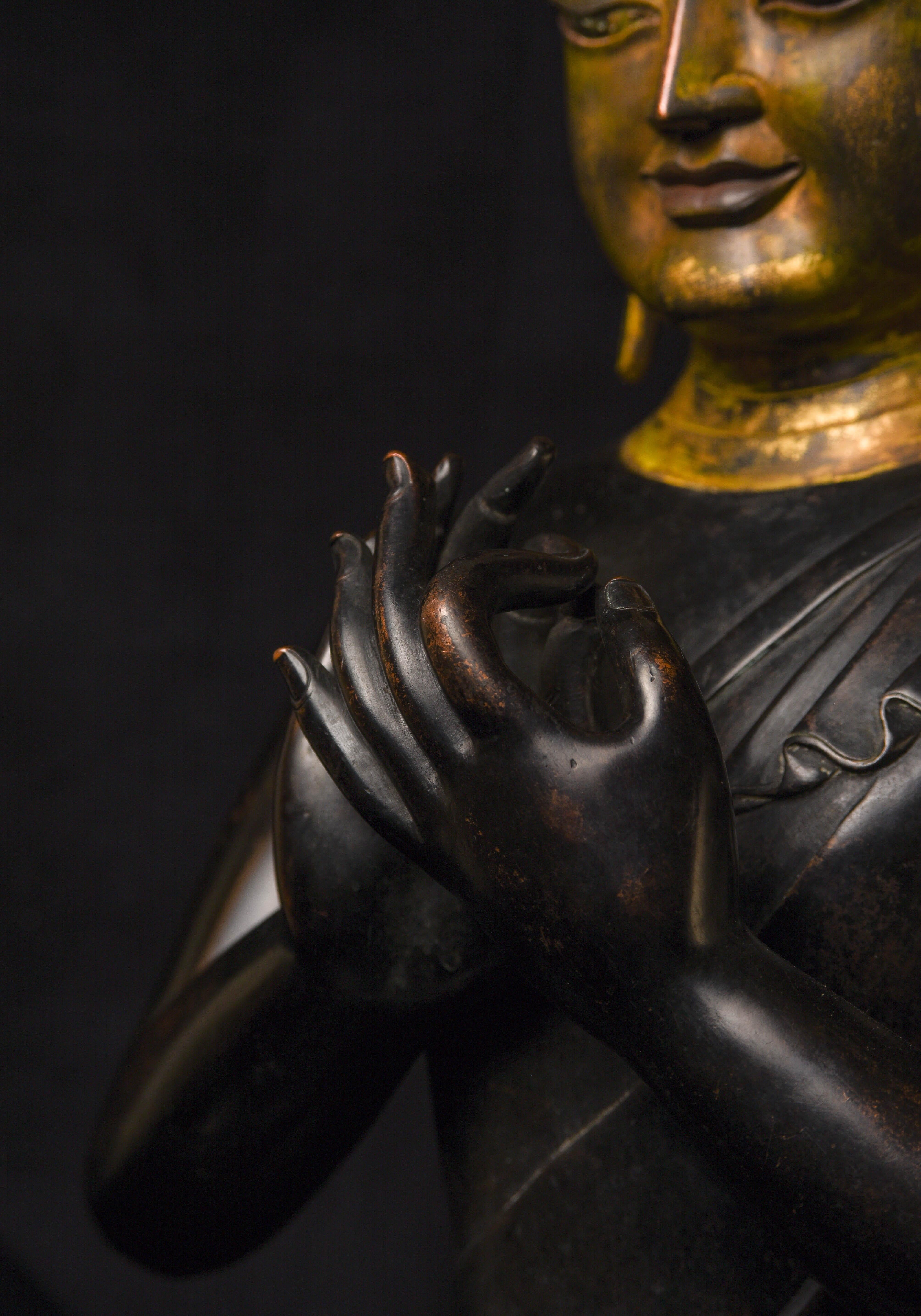 19th Century 19th C Large, Fine Tibetan Bronze Buddha-World Class Sculpture