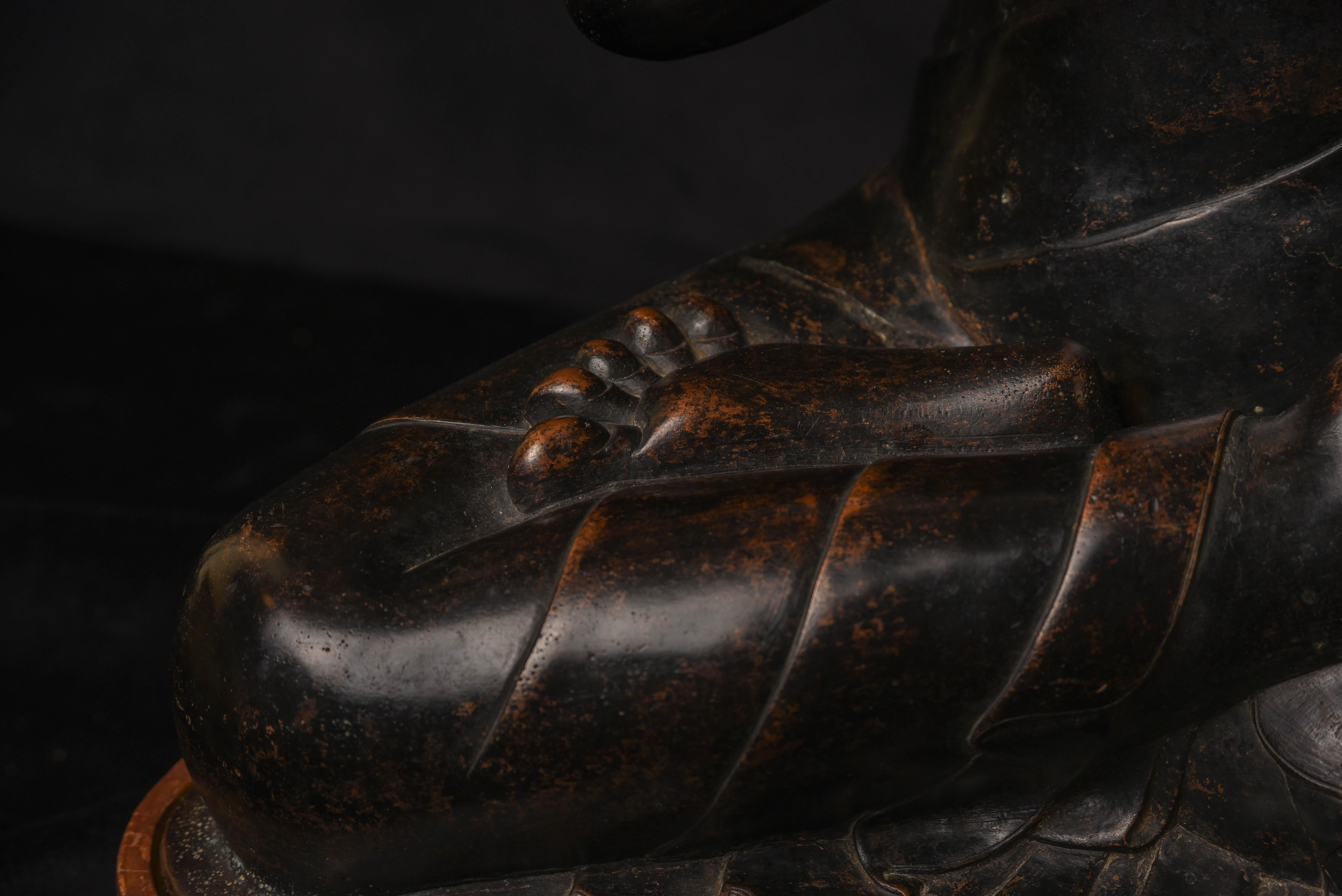 19th C Large, Fine Tibetan Bronze Buddha-World Class Sculpture 3