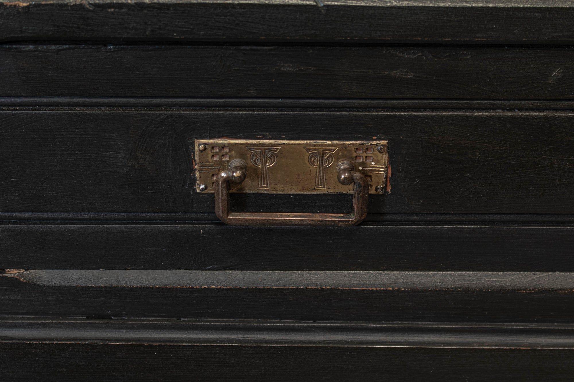 19thC Large French Ebonised Mirrored Armoire For Sale 3