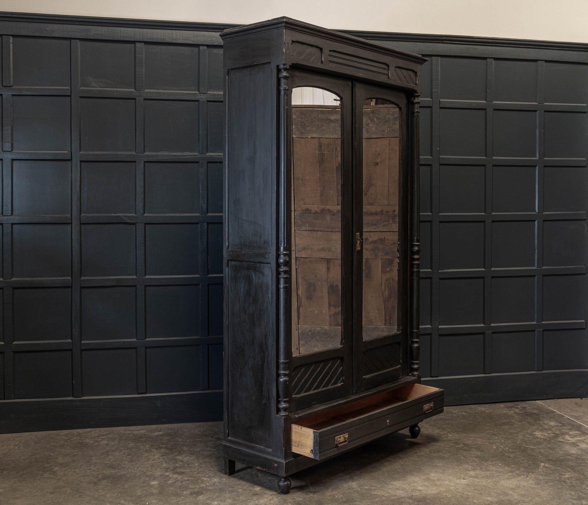 antique wardrobe with mirror and drawers